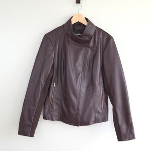 Sam Edelman Faux Leather Moto Jacket Wine